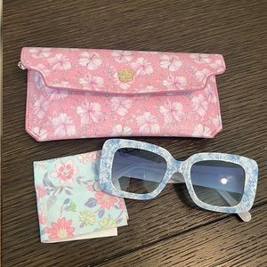 Love Shack Fancy Blue Bridal Sunglasses